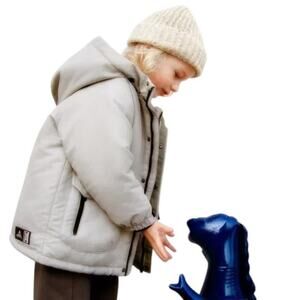 ZARA Kids Gray Hooded Winter Puffer Jacket – Waterproof – Size 18-24M